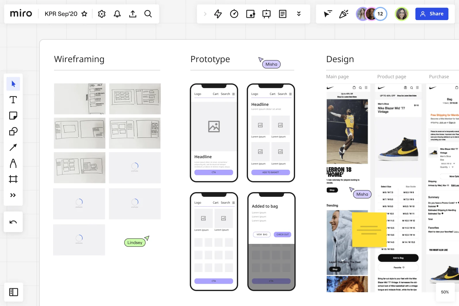 Wireframing Prototypen in Miro